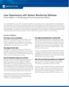 User Experiences with System Monitoring Software White Paper