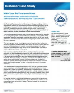 NIH Cures IT Performance Woes - Netuitive Customer Case Study